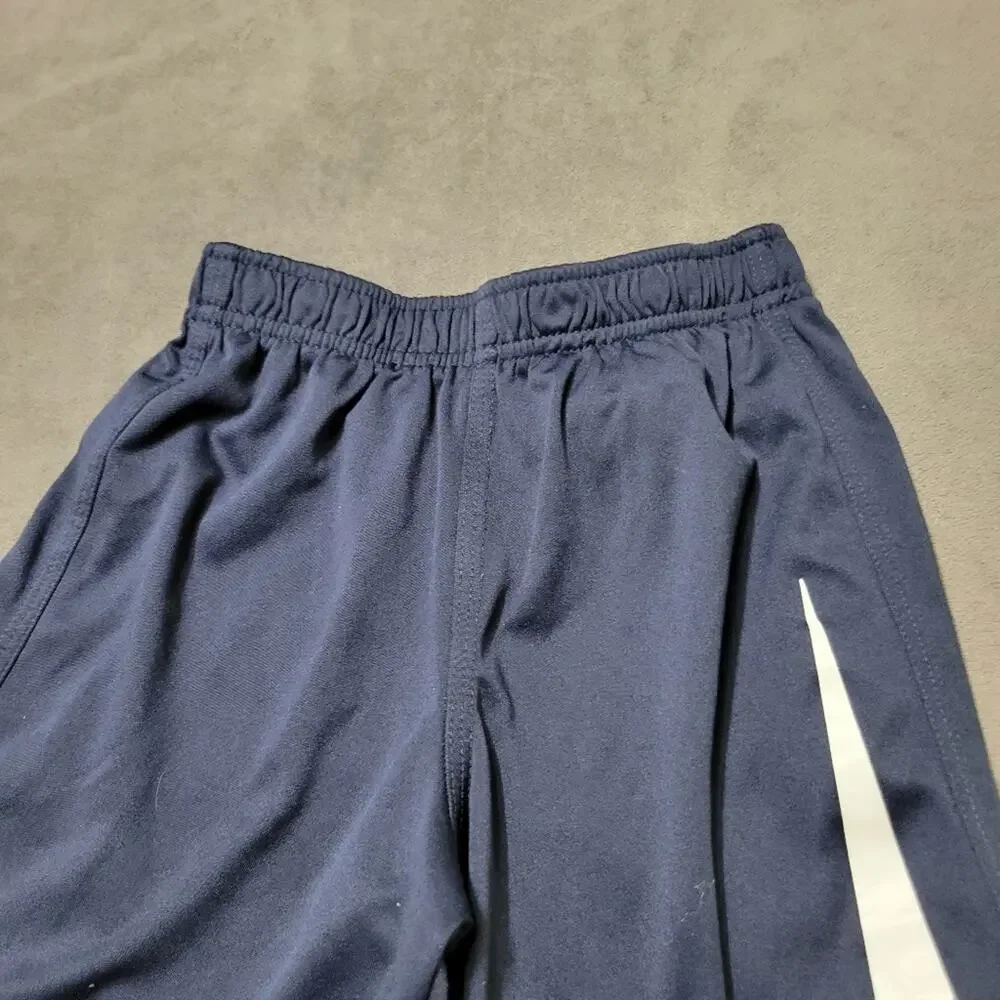 Nike Dri-Fit Boys Basketball Shorts Size 7 Long Blue Comfort Stretch Pull On Tie